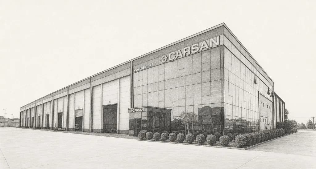 Çarsan Treyler Samsun fabrika karakalem çizimi - iletişim